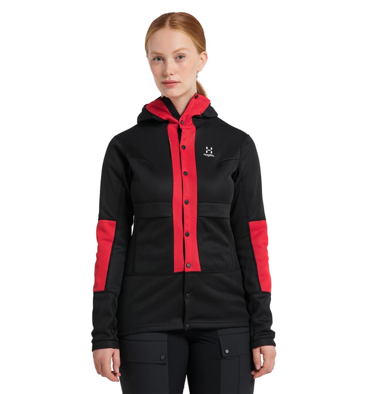 L.I.M ZT Sync 1 Mid Hood Women True Black/Zenith Red Haglöfs