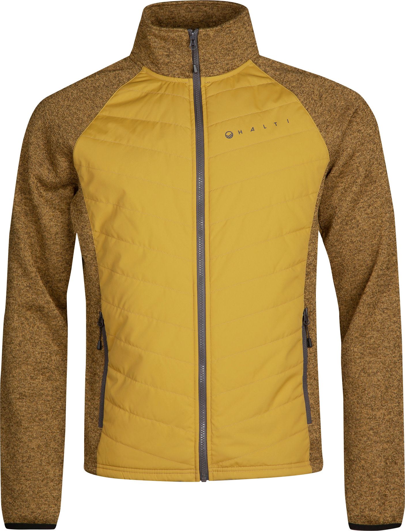 Halti Men's Streams Hybrid Knit Layer Jacket Dried Tobacco Yellow Melange