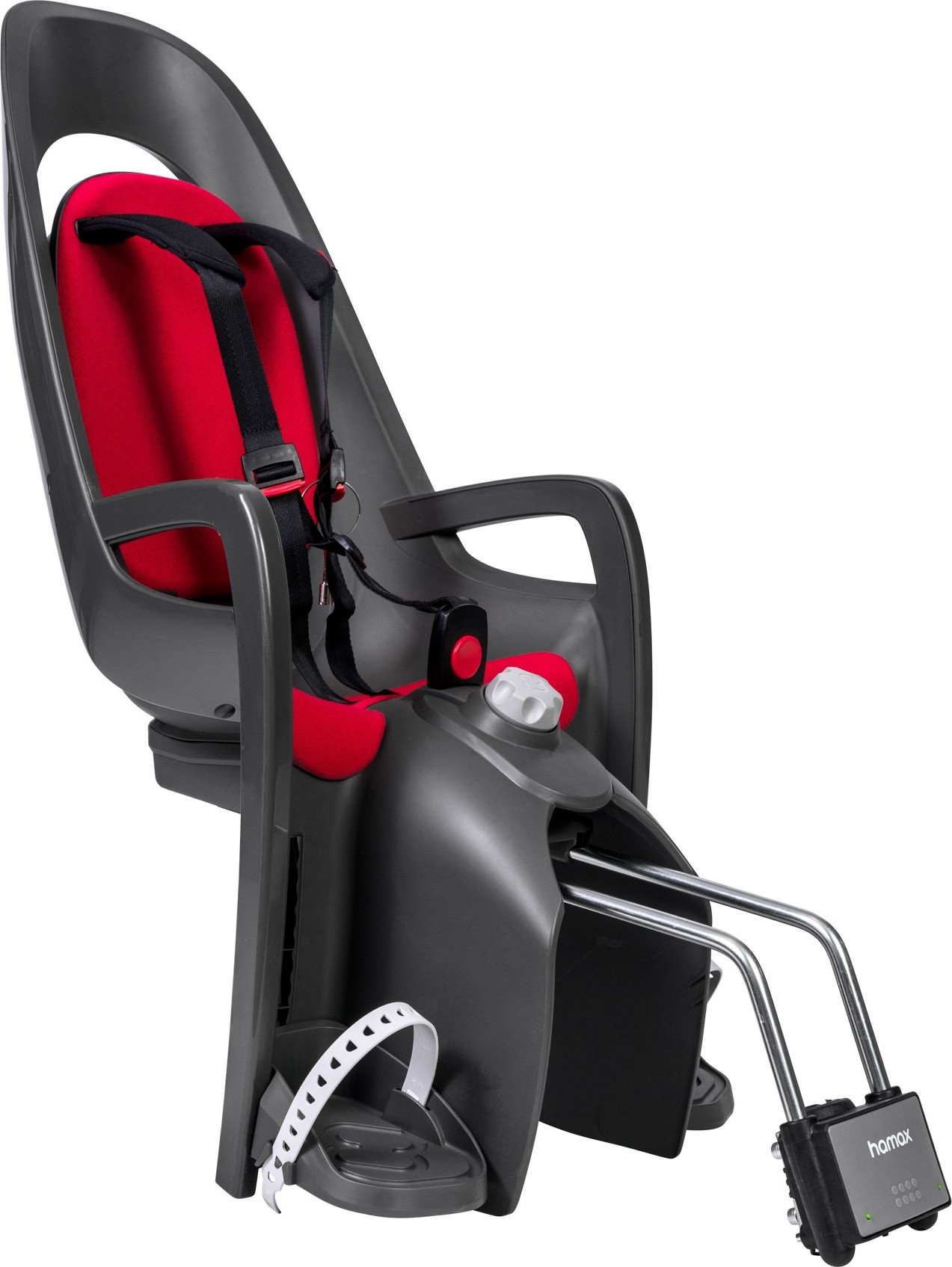 Hamax Caress with Lockable Bracket Dark Grey/Red Cykeltillbehör OneSize