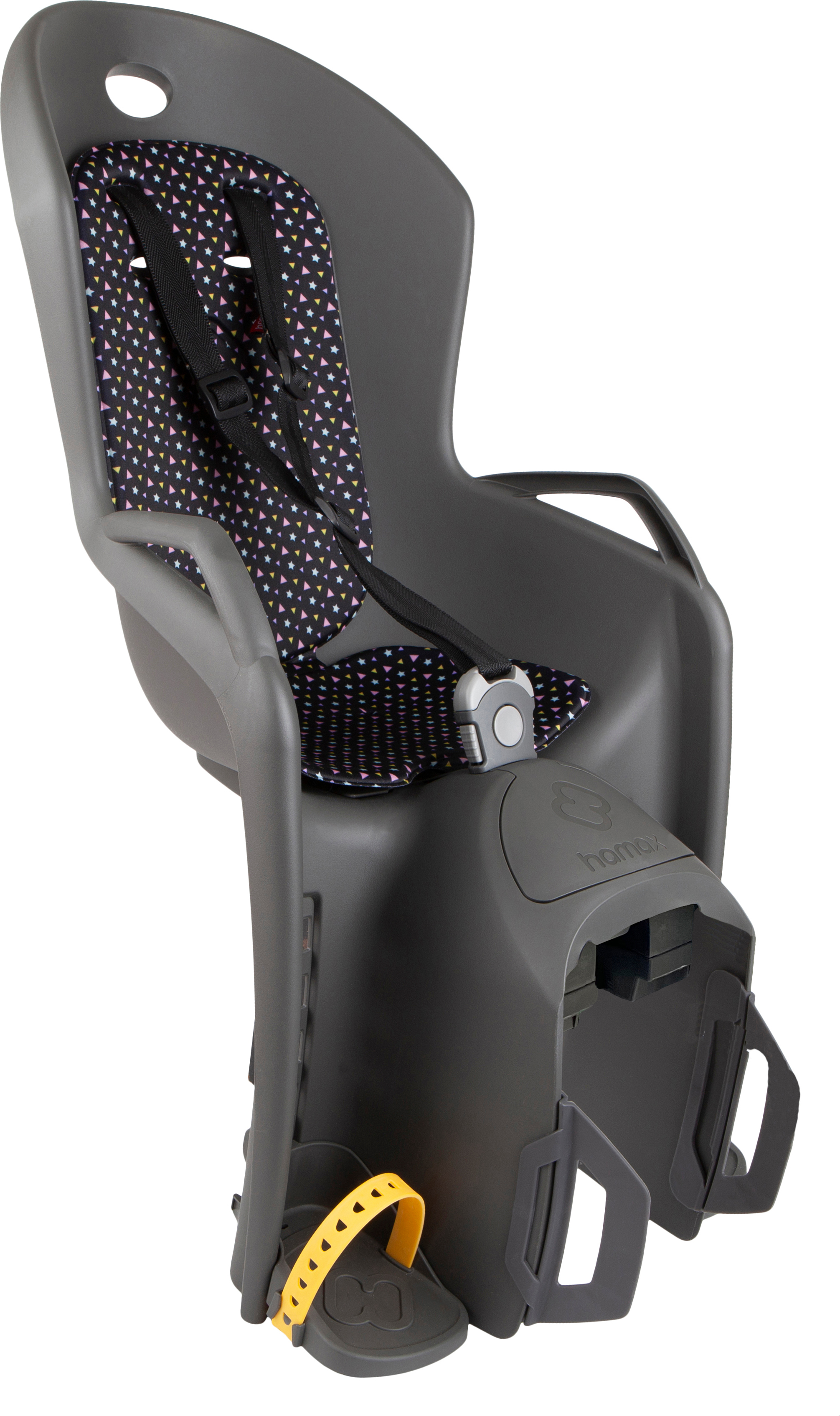 Dark grey w/multi colored padding