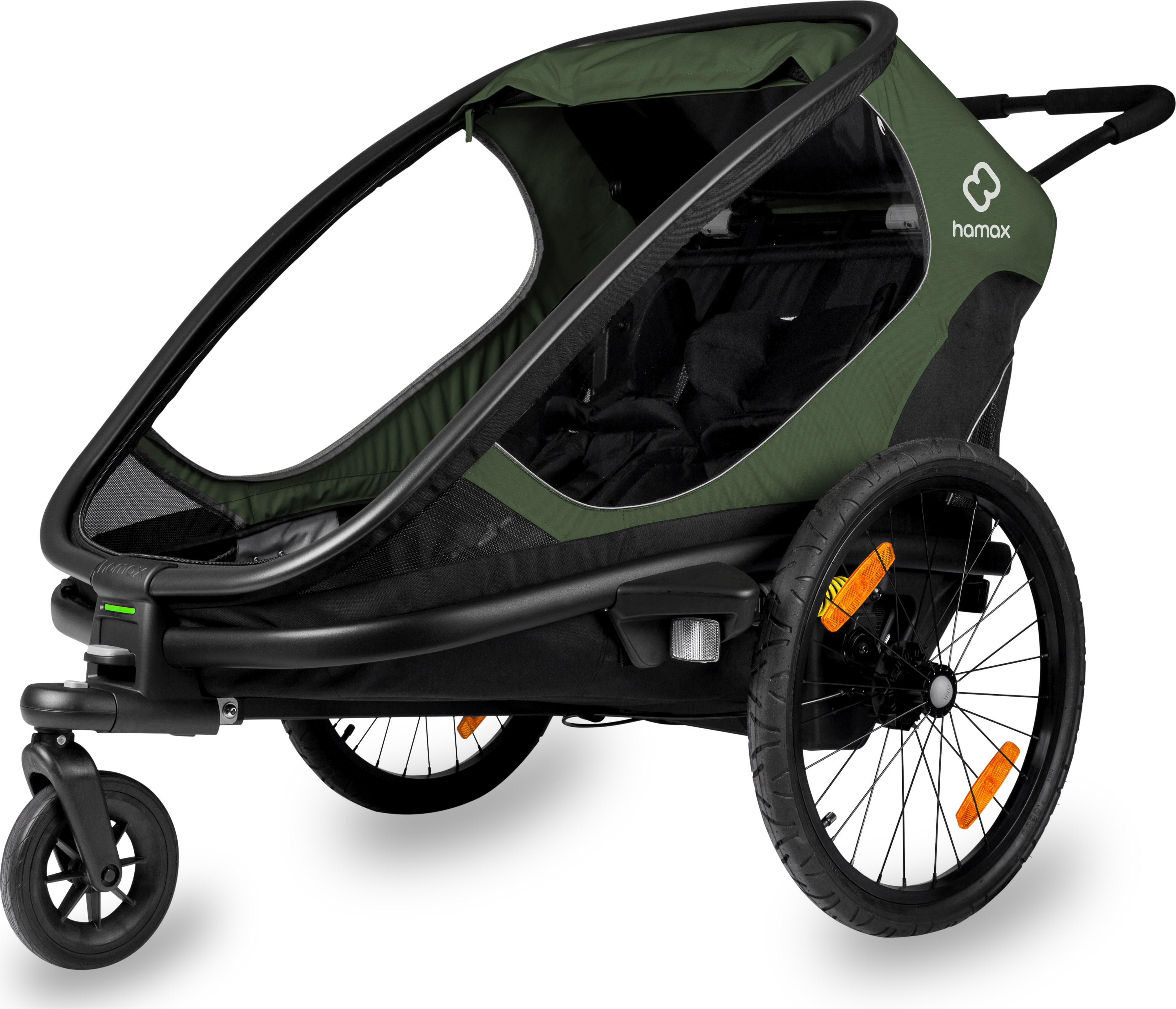 Hamax Outback (+ Bicycle Arm & Stroller Wheel) Green/Black Cykel- & Barnvagnar OneSize