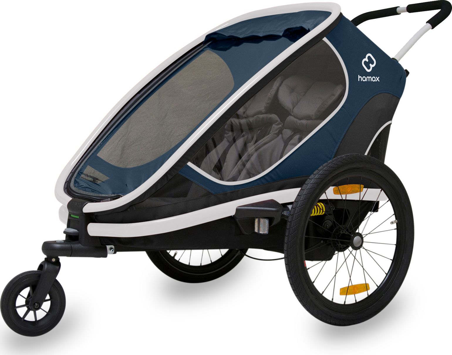 Hamax Outback (+ Bicycle Arm & Stroller Wheel) Navy/White