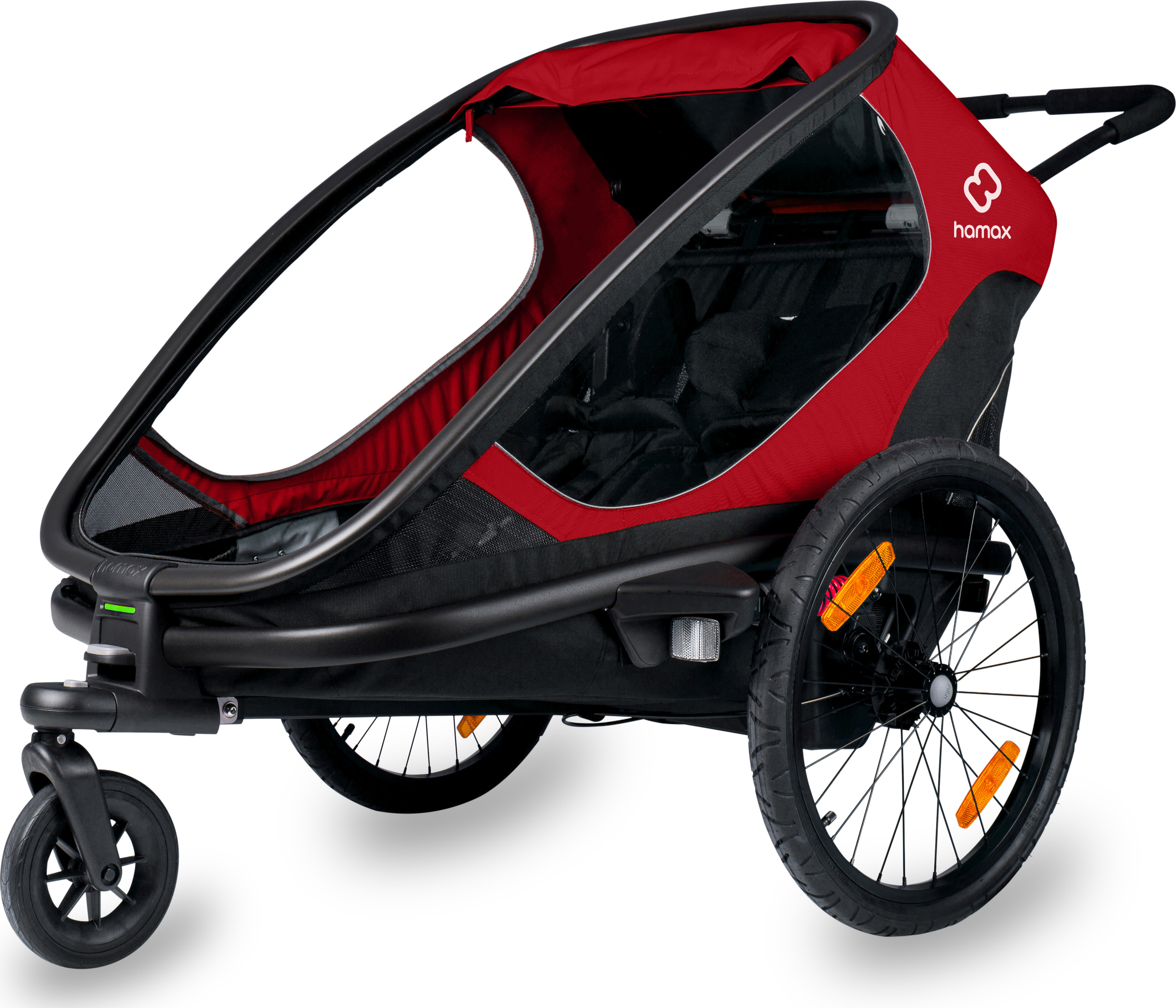 Hamax Outback (+ Bicycle Arm & Stroller Wheel) Red/Black Cykel- & Barnvagnar OneSize