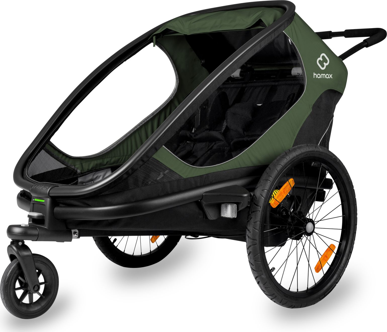 Hamax Outback (+ Bicycle Arm & Stroller Wheel) Green/Black