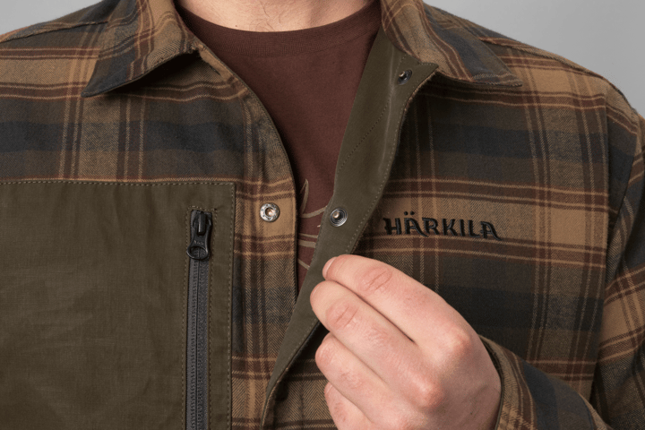 Härkila Men's Eirik Reversible Shirt Jacket Dark Warm Olive/Burgundy Härkila