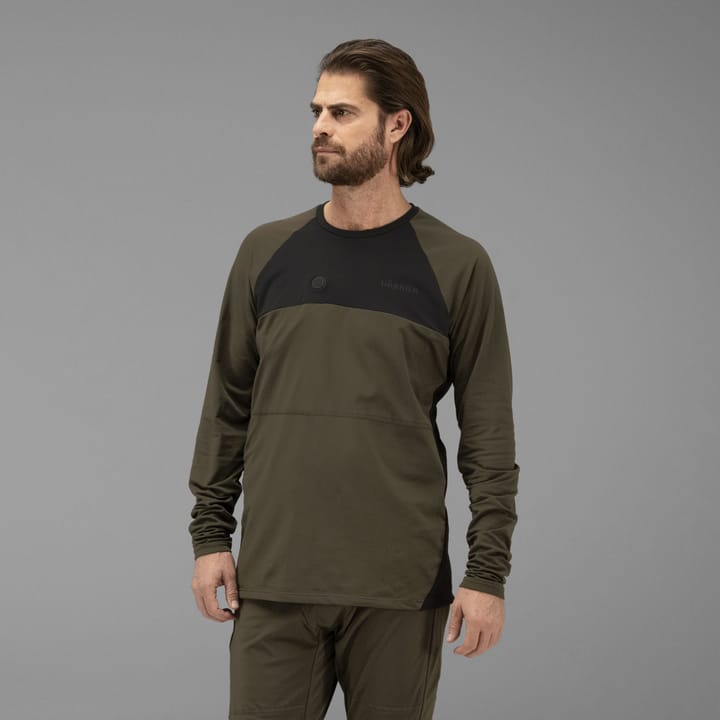 Men's Heat L/S T-shirt Willow green/Black Härkila