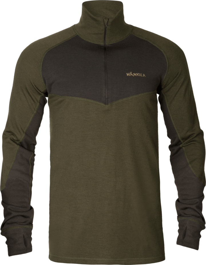 Men's Base Warm Baselayer Shirt Willow green/Shadow brown H�ärkila