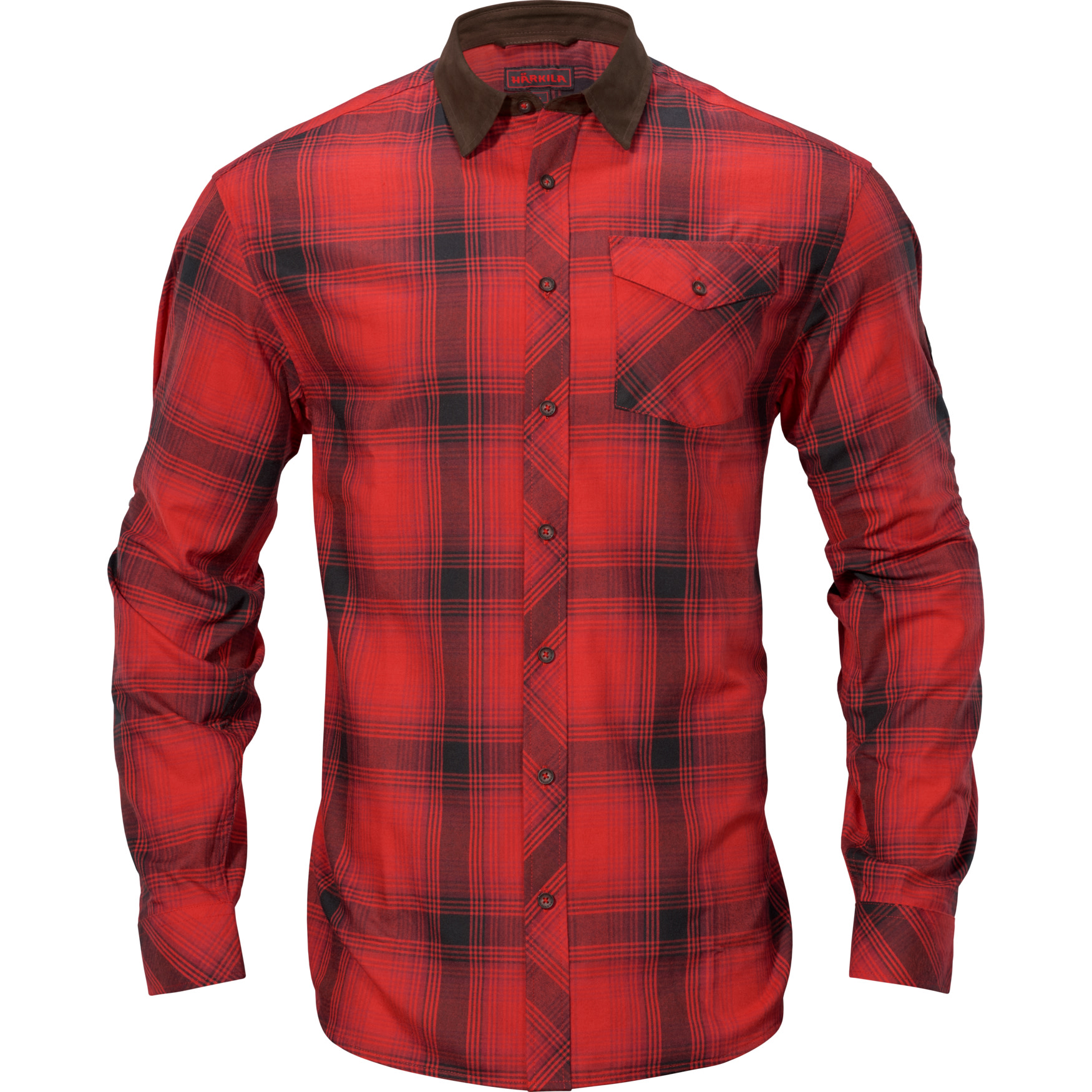 Härkila Men's Driven Hunt Flannel Shirt Red/Black Check Langermede skjorter XXL