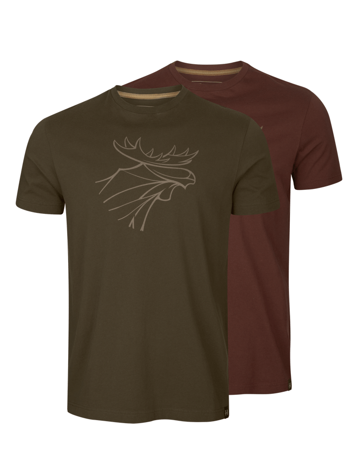 Härkila Men's Härkila Graphic T-shirt 2-pack Willow green/Burgundy Härkila