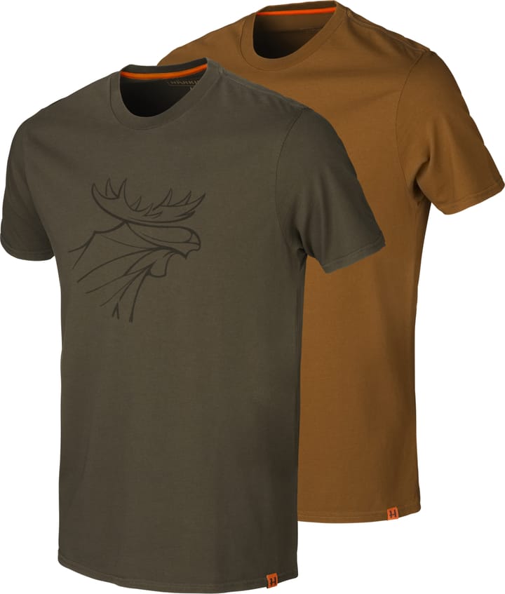 Men´s Härkila Graphic T-Shirt 2-Pack Willow green/Slate brown Härkila