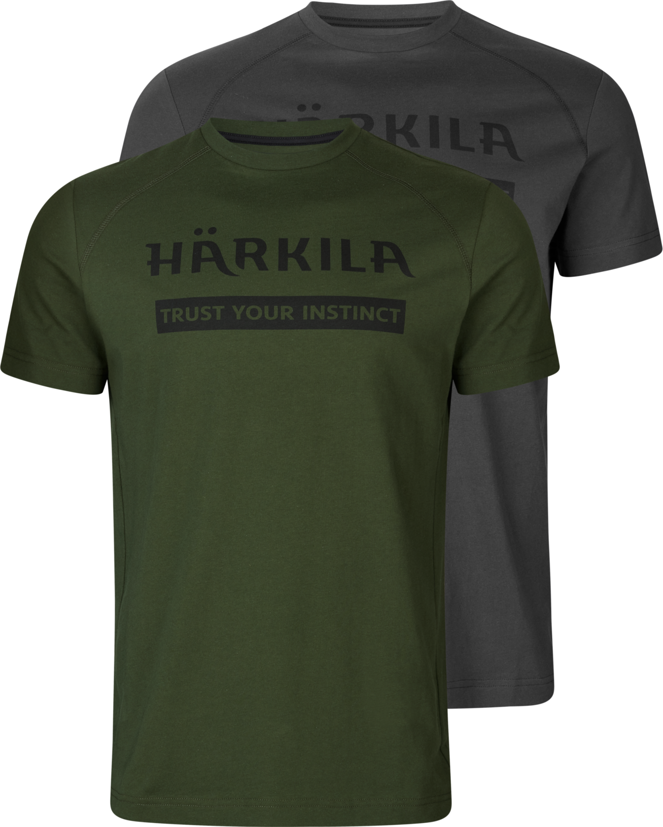 Härkila Men's Härkila Logo T-Shirt 2-Pack Duffel green/Phantom