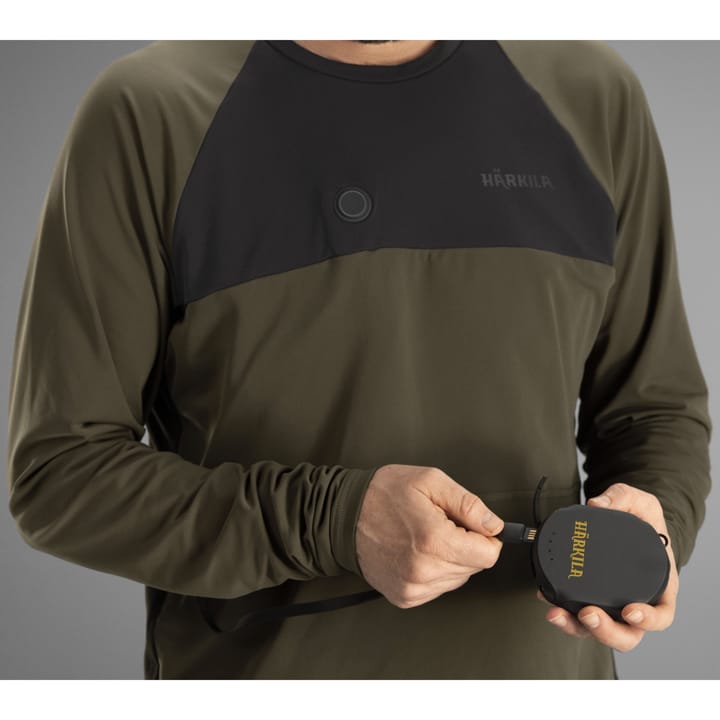Härkila Men's Heat L/S T-shirt Willow Green/Black Härkila