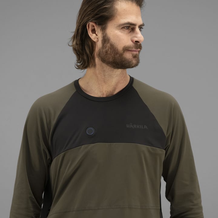Härkila Men's Heat L/S T-shirt Willow Green/Black Härkila