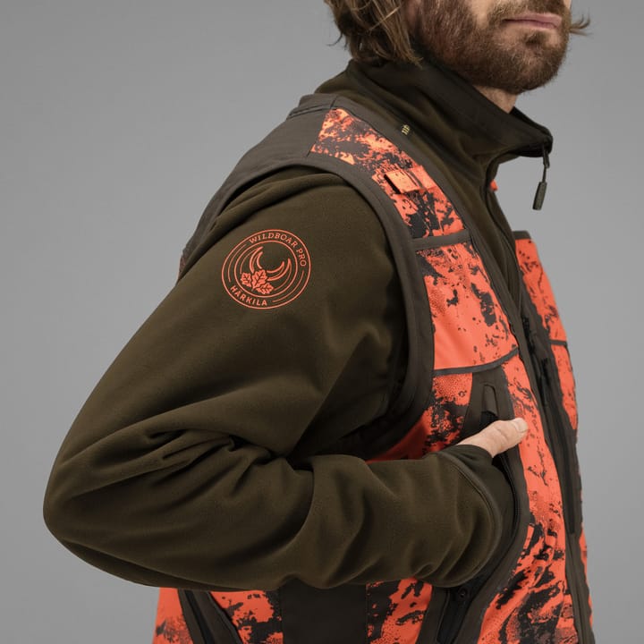 Härkila Men's Wildboar Pro Safety Waistcoat Axis Msp®Orange Blaze/Shadow Brown Härkila