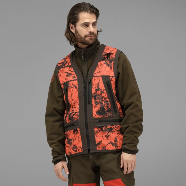 Härkila Men's Wildboar Pro Safety Waistcoat Axis Msp®Orange Blaze/Shadow Brown Härkila