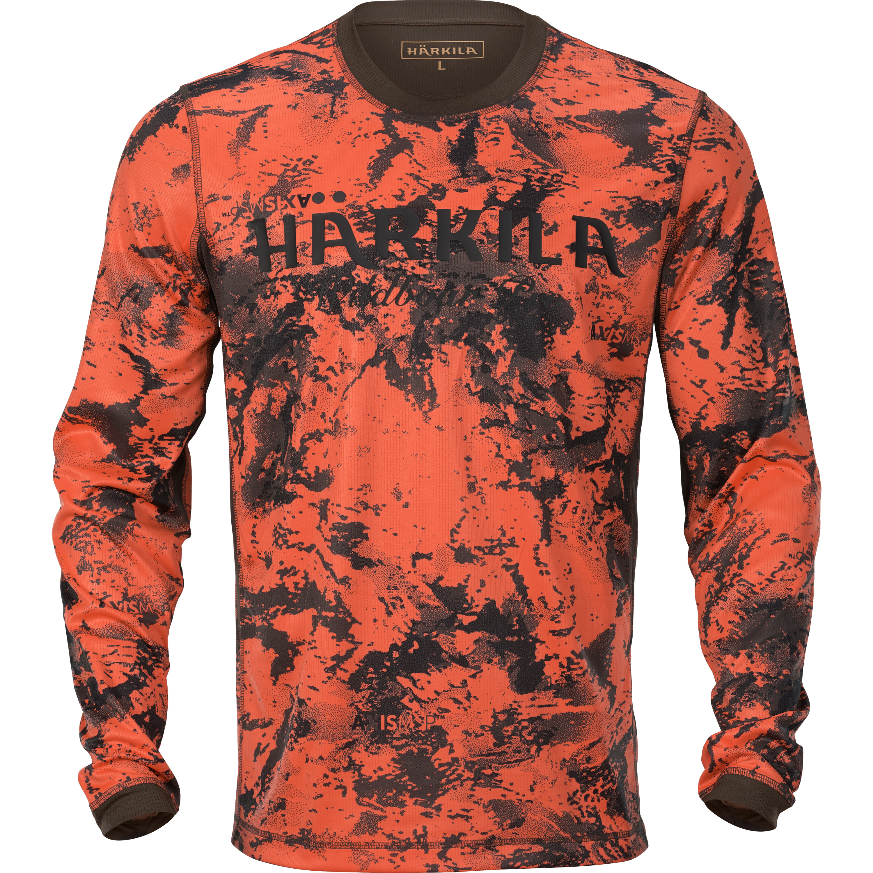 Härkila Men's Wildboar Pro L/S T-shirt AXIS MSP® Orange Blaze/Shadow brown M, Axis Msp Orange Blaze/Shadow Brown