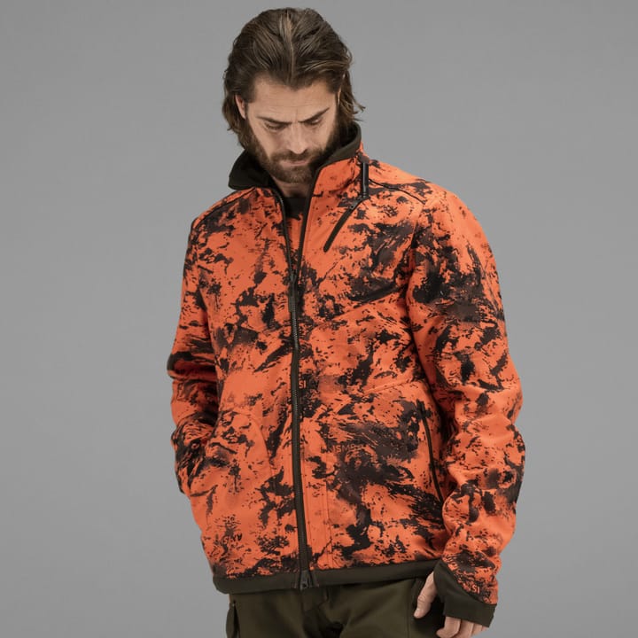 Härkila Men's Wildboar Pro Reversible Fleece Jacket Willow Green/Axis Msp®Wildboar Orange Härkila