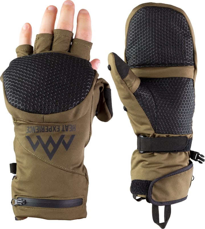 Heat Experience Heated Hunt Pullover Mittens Green/Black Heat Experience