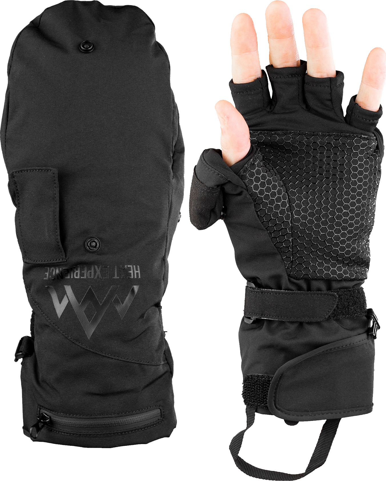 Heated Pullover Mittens Black
