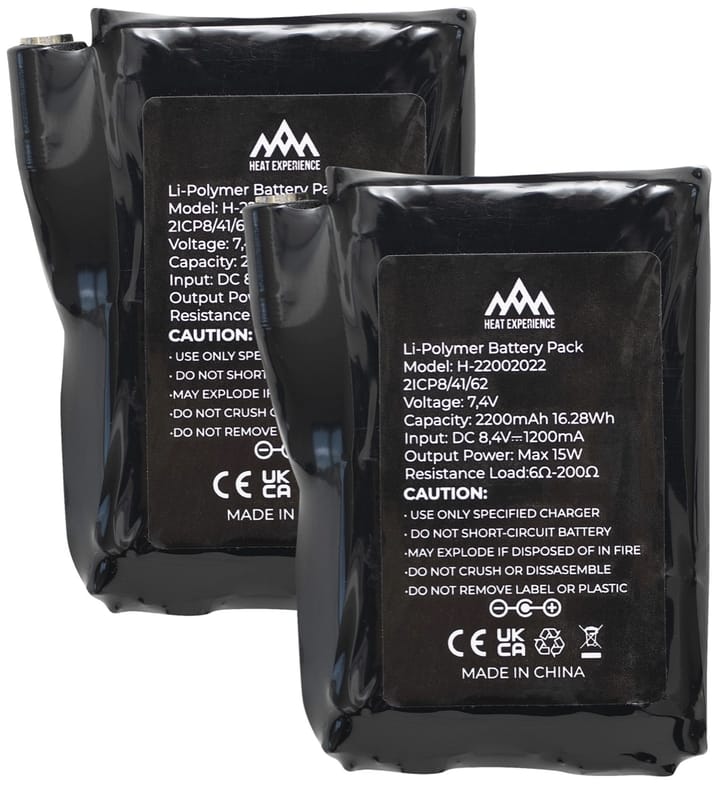 Heat Experience Batteri 2200mAh varmehansker (par) Black Heat Experience