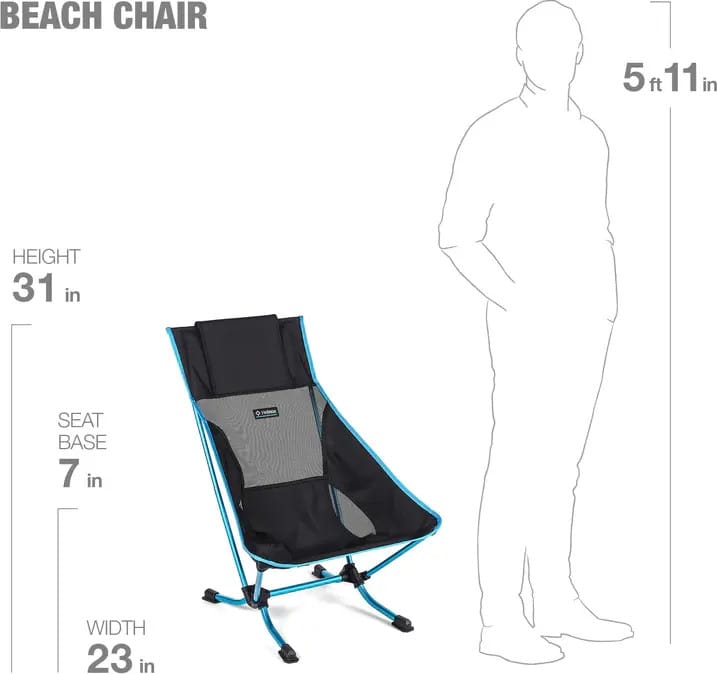 Beach Chair Black/Cyan Blue Helinox