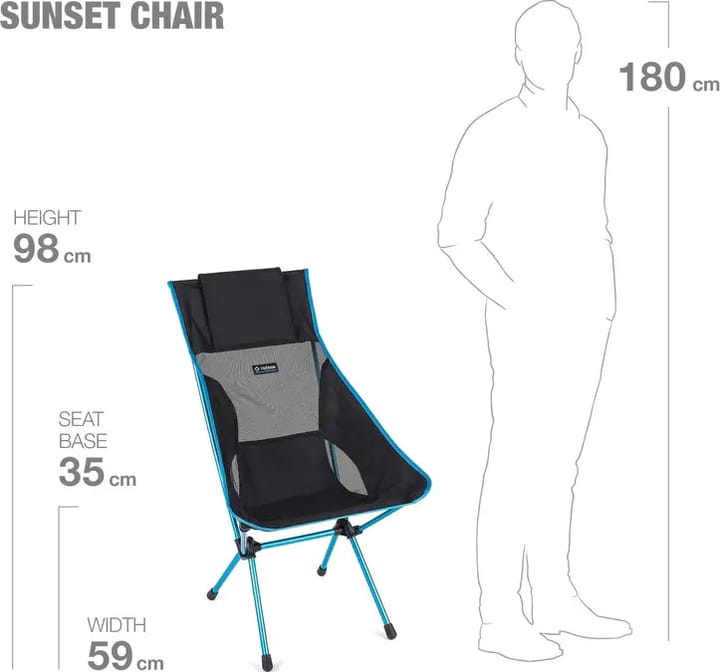Sunset Chair Black/Cyan Blue Helinox