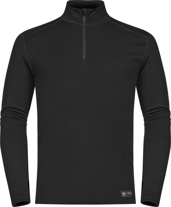 Hellner Men's Wool Tech Base Layer Long Sleeve  Black Beauty Hellner