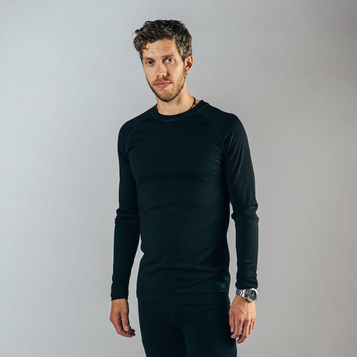 Hellner Men's Wool Warm Base Layer Long Sleeve Black Beauty Hellner