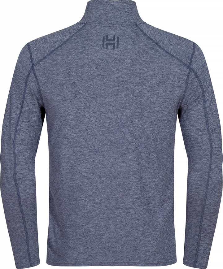 Hellner Nunis Halfzip Ls Tee Men Dress Blue Melange Hellner