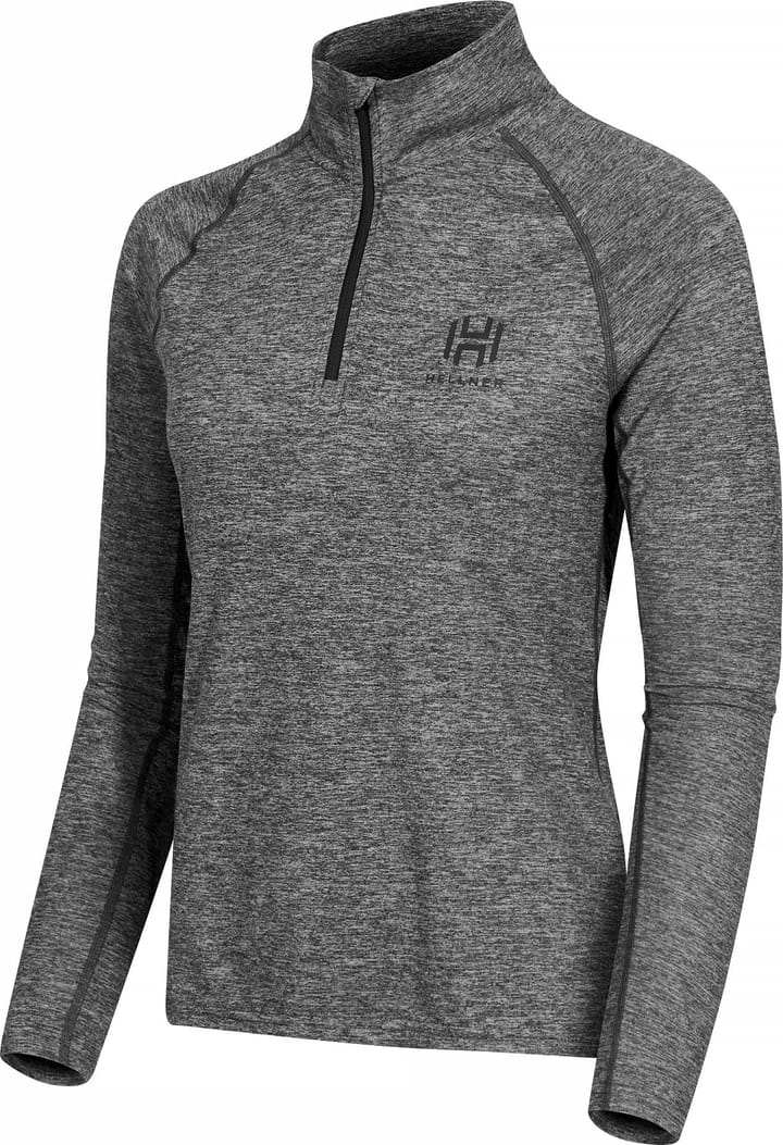 Hellner Women's Nunis Halfzip Long Sleeve Tee Black Beauty Melange Hellner