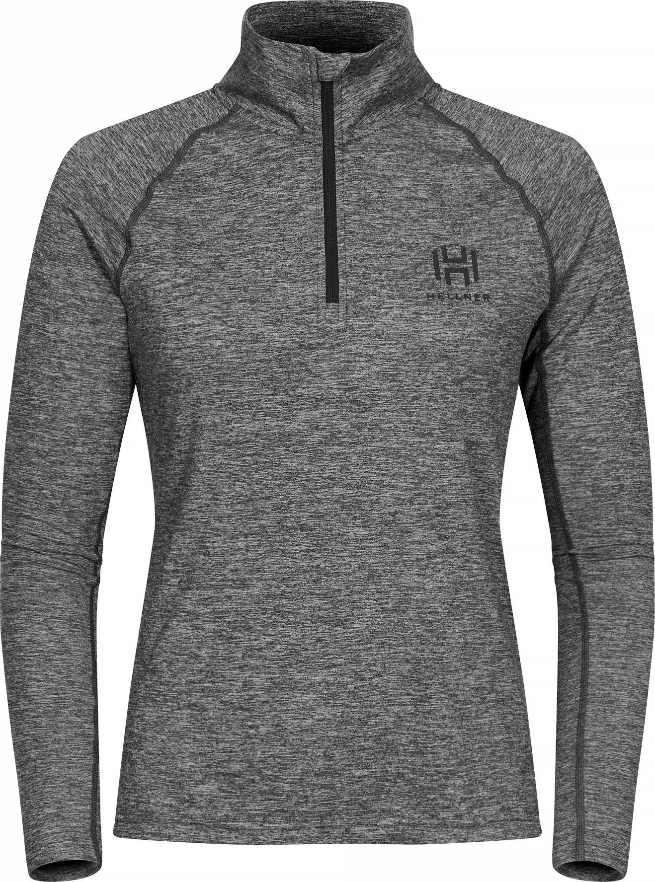 Hellner Women's Nunis Halfzip Long Sleeve Tee Black Beauty Melange