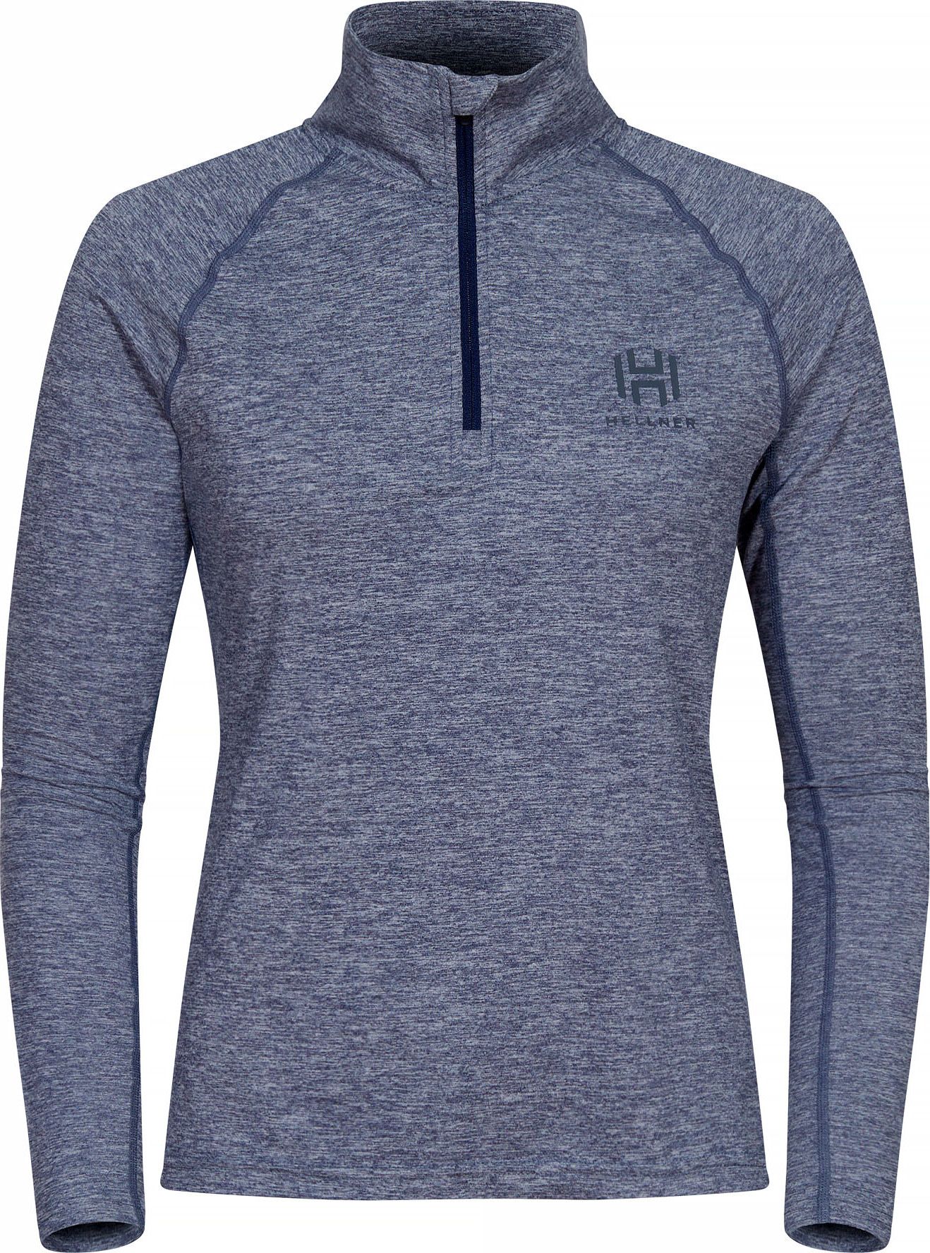 Hellner Women's Nunis Halfzip Long Sleeve Tee Dress Blue Melange