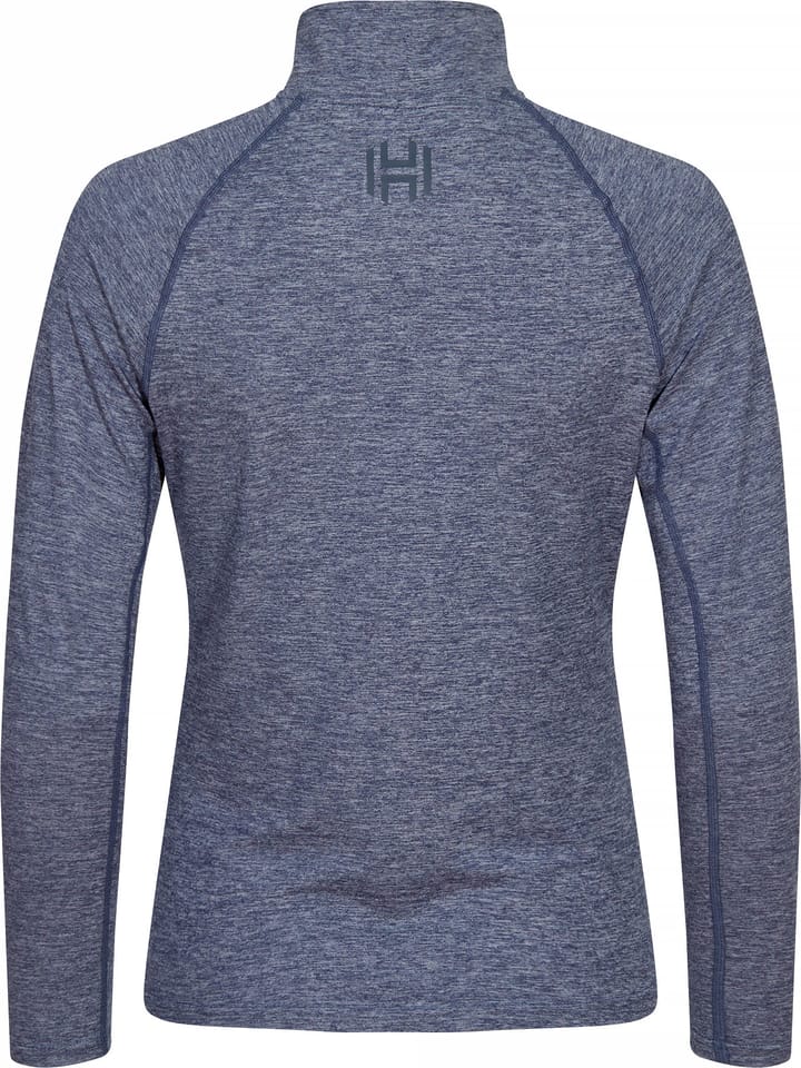 Hellner Women's Nunis Halfzip Long Sleeve Tee Dress Blue Melange Hellner