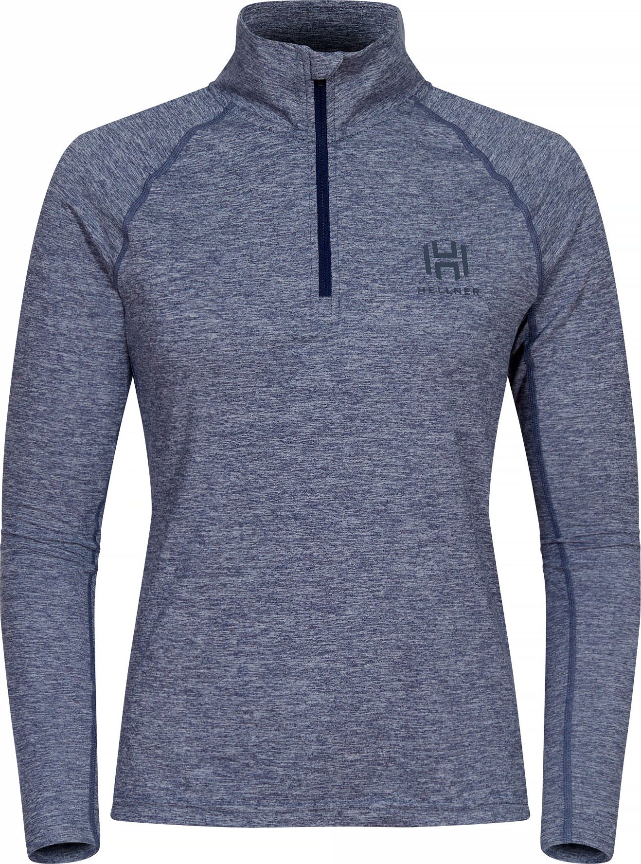 Hellner Women's Nunis Halfzip Long Sleeve Tee Dress Blue Melange