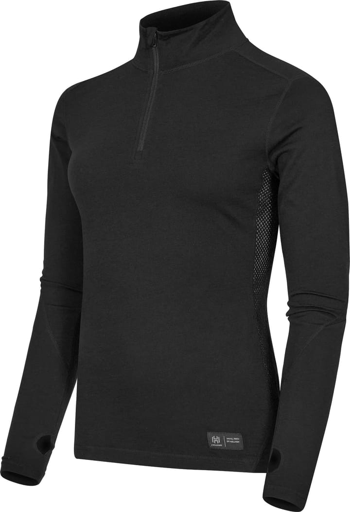 Women's Wool Tech Base Layer Long Sleeve Black Beauty Hellner