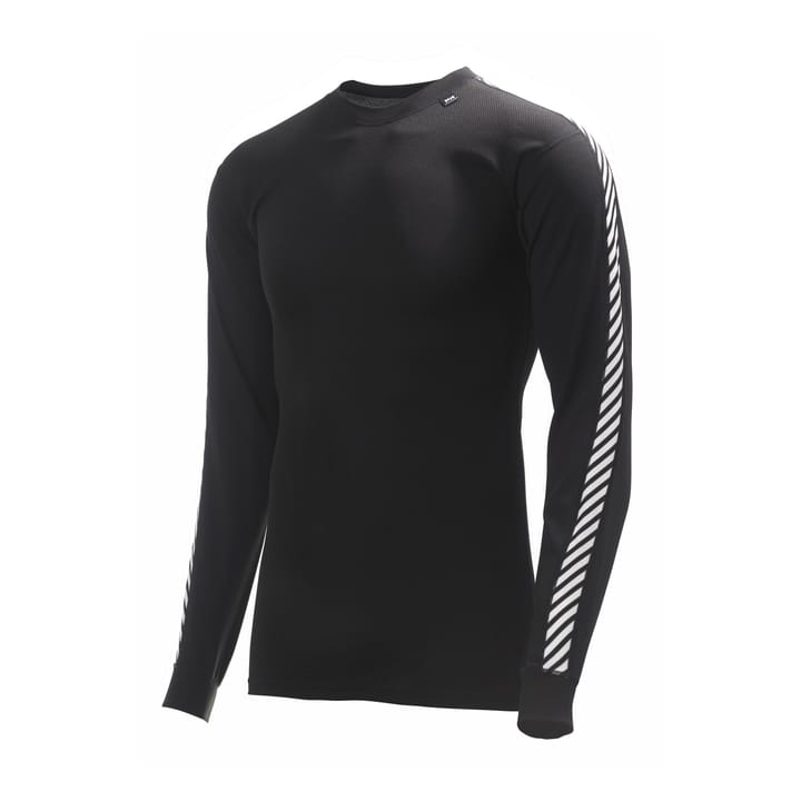 Men's HH Lifa Stripe Long-Sleeve Crew Base Layer Black Helly Hansen