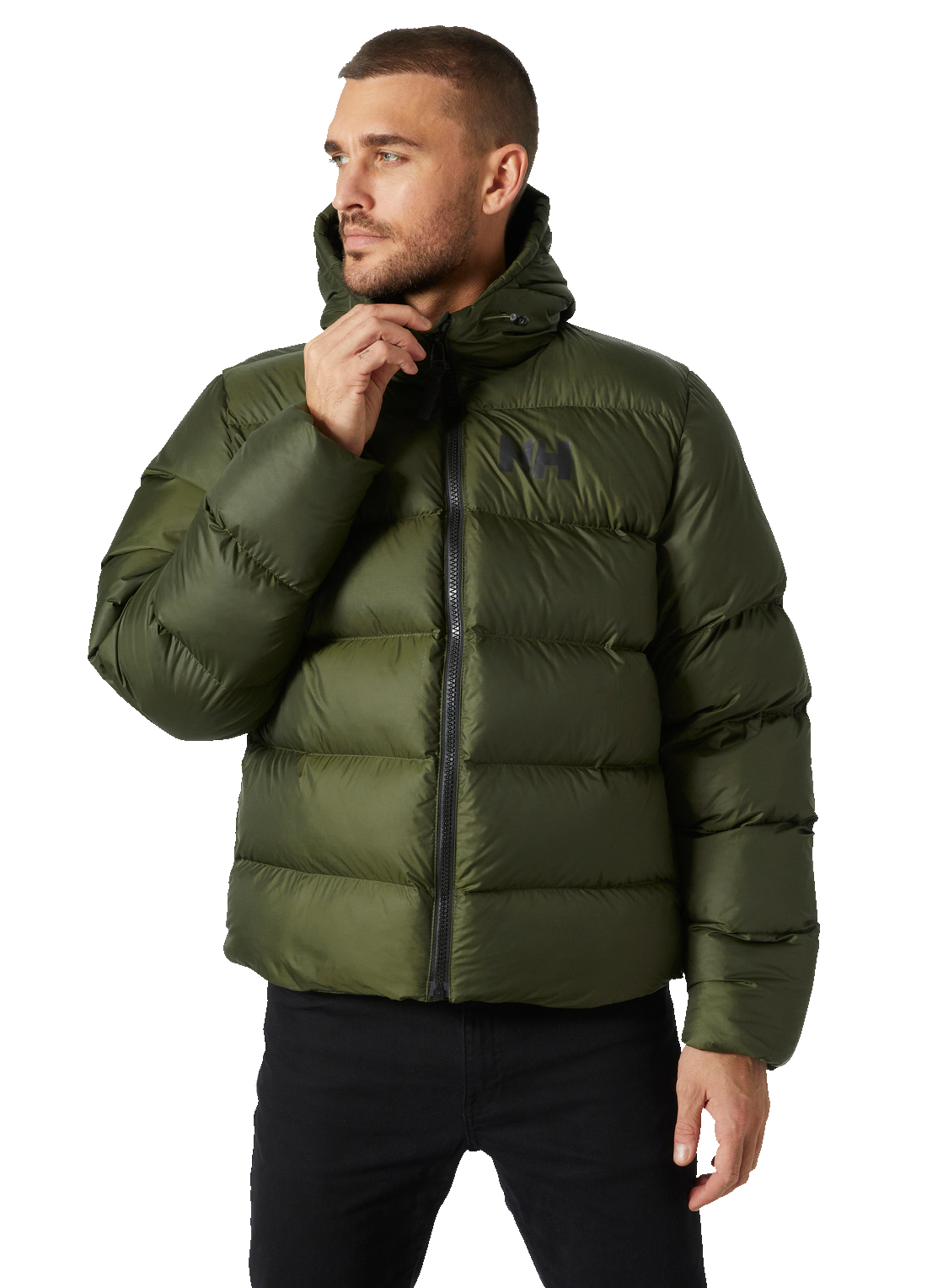 Puffy top green jacket