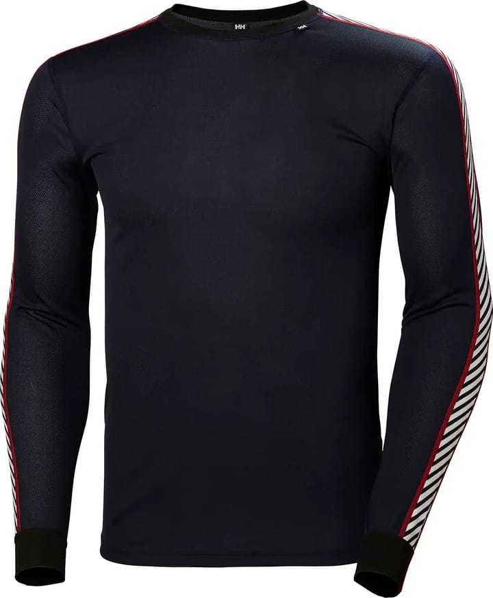 Helly Hansen Men's HH Lifa Stripe Long-Sleeve Crew Base Layer Navy Helly Hansen