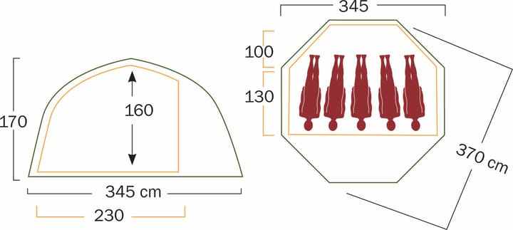 Varanger Dome 4-6 Outer Tent Incl. Pole green Helsport