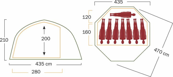 Helsport Varanger Dome 8-10 Outer Tent Incl. Pole Green Helsport