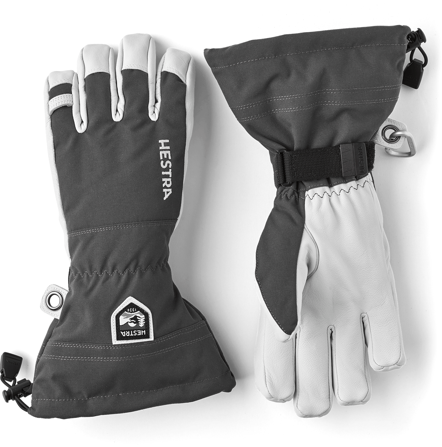 Hestra Army Leather Heli Ski 5-finger Grey