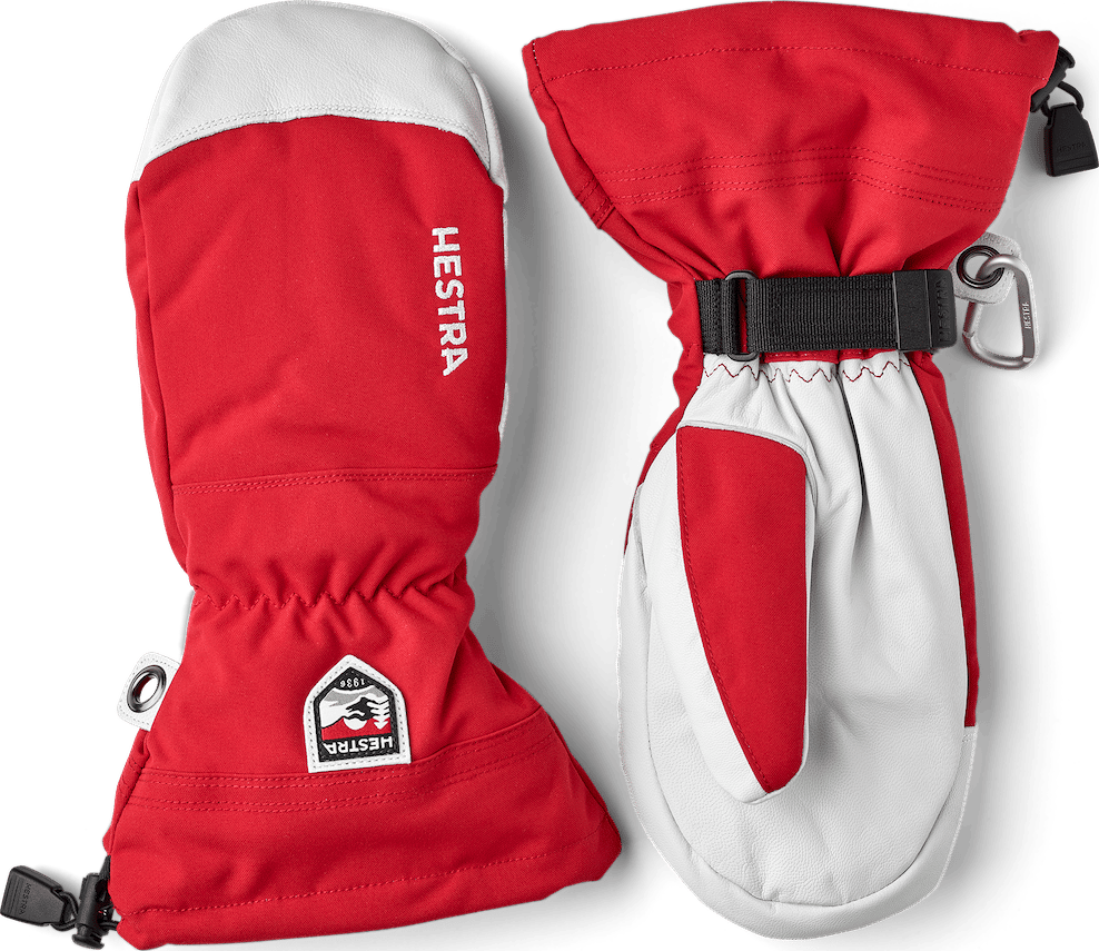 Hestra Army Leather Heli Ski Mitt Red