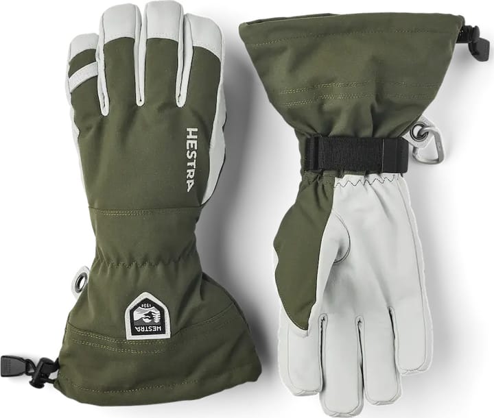 Hestra Army Leather Heli Ski 5-finger Olive Hestra