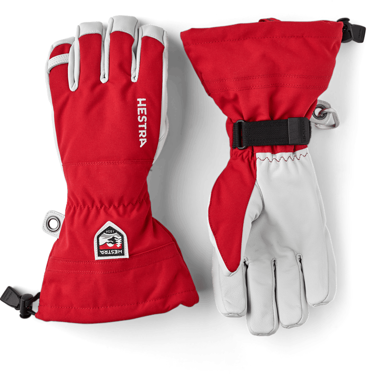 Hestra Army Leather Heli Ski 5-finger Red Hestra