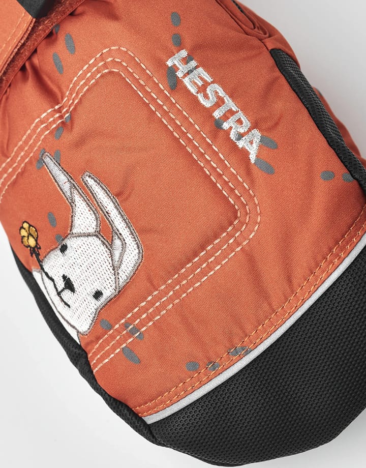 Hestra Baby Zip Long Mitt Orange Print Hestra Hestra Baby Zip Long Mitt Orange Print Hestra