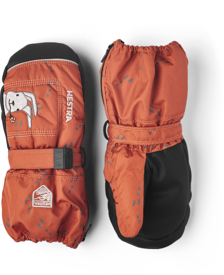 Hestra Baby Zip Long Mitt Orange Print Hestra Hestra Baby Zip Long Mitt Orange Print Hestra