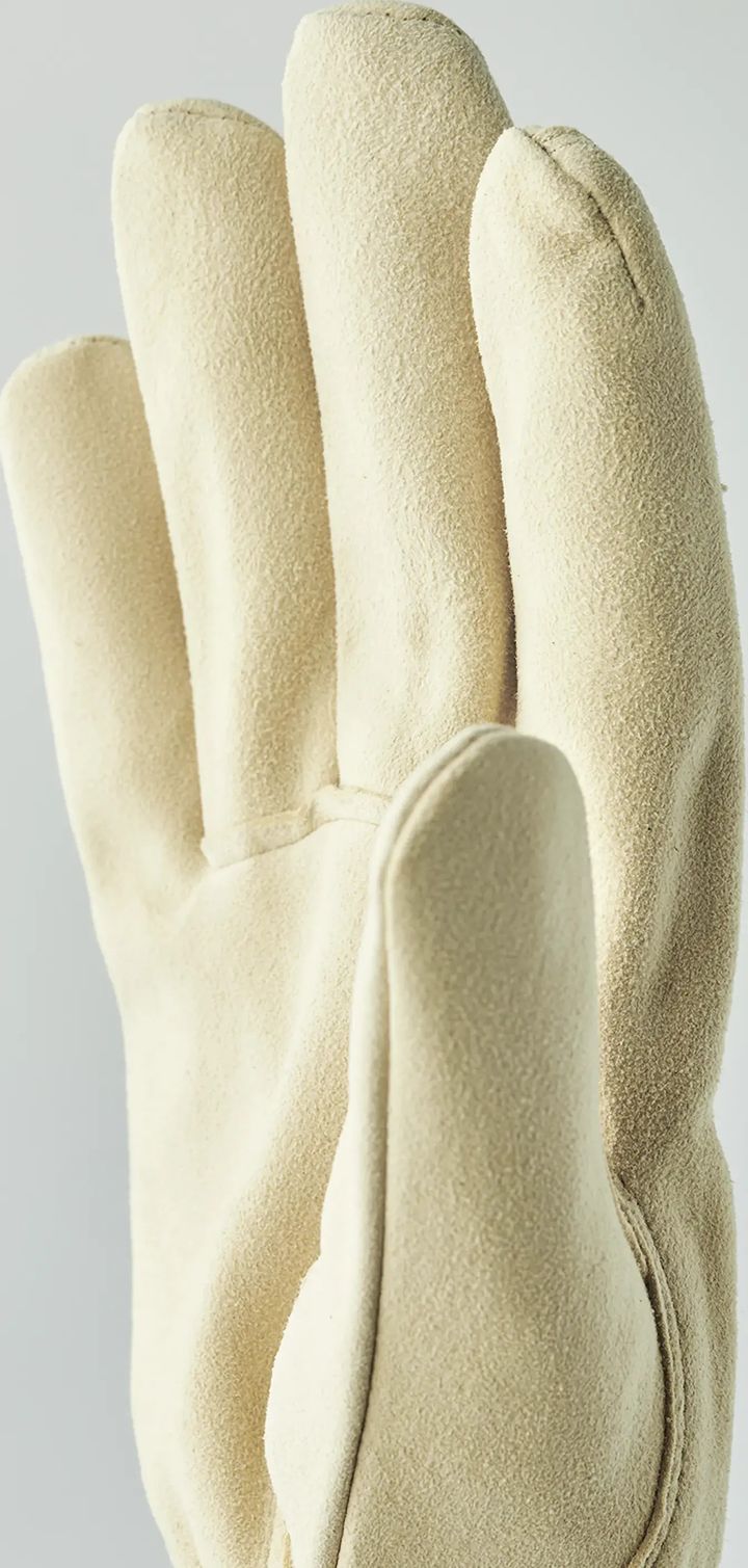 Hestra Chamois Work Glove - 5 finger Natural Yellow Hestra