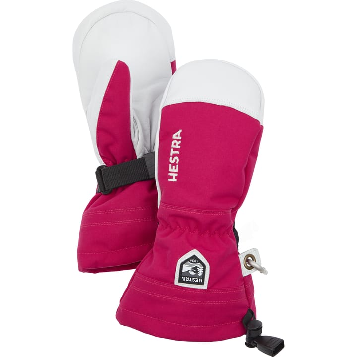 Hestra Juniors' Army Leather Heli Ski Mitt Fuchsia Hestra