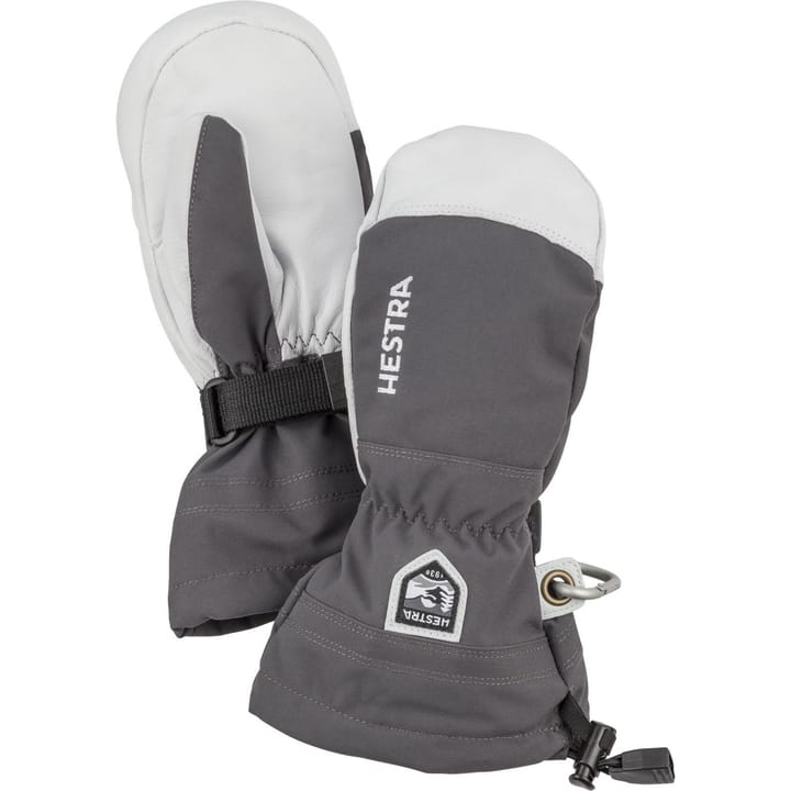 Hestra Juniors' Army Leather Heli Ski Mitt Grey Hestra
