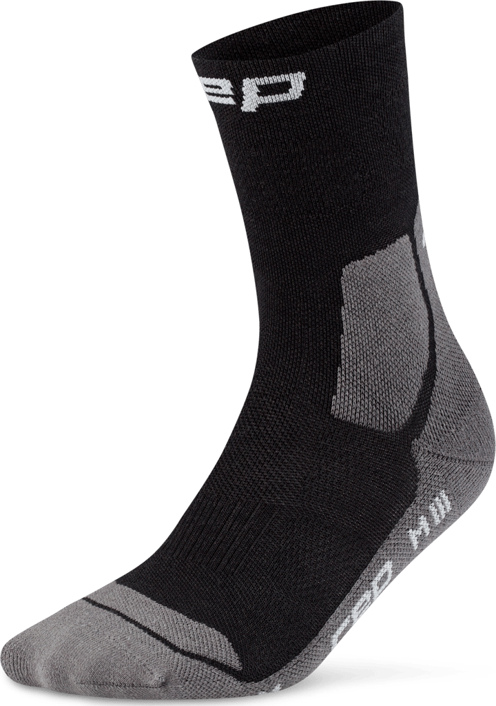 CEP Women's Hiking Light Cushion Socks, Mid Cut Black/grey CEP